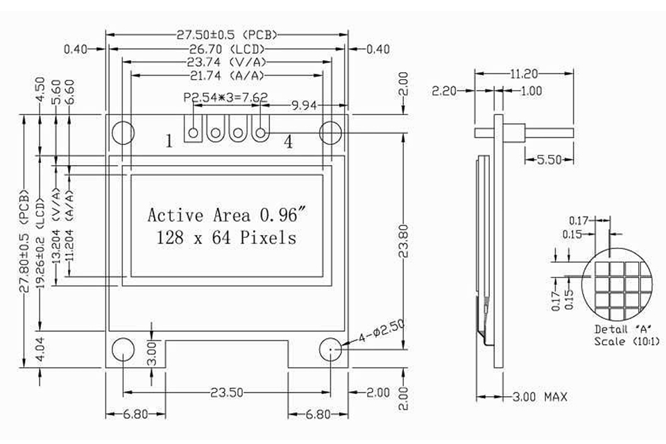 0.96 Inch OLED Module Display SSD1306