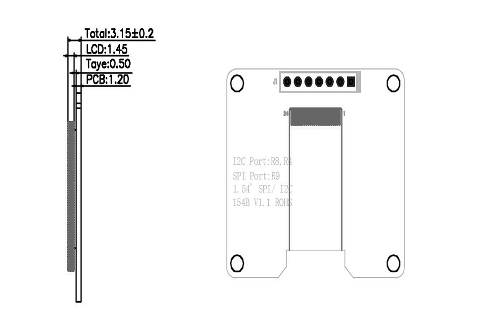 1.54 OLED Modules Display Drawing