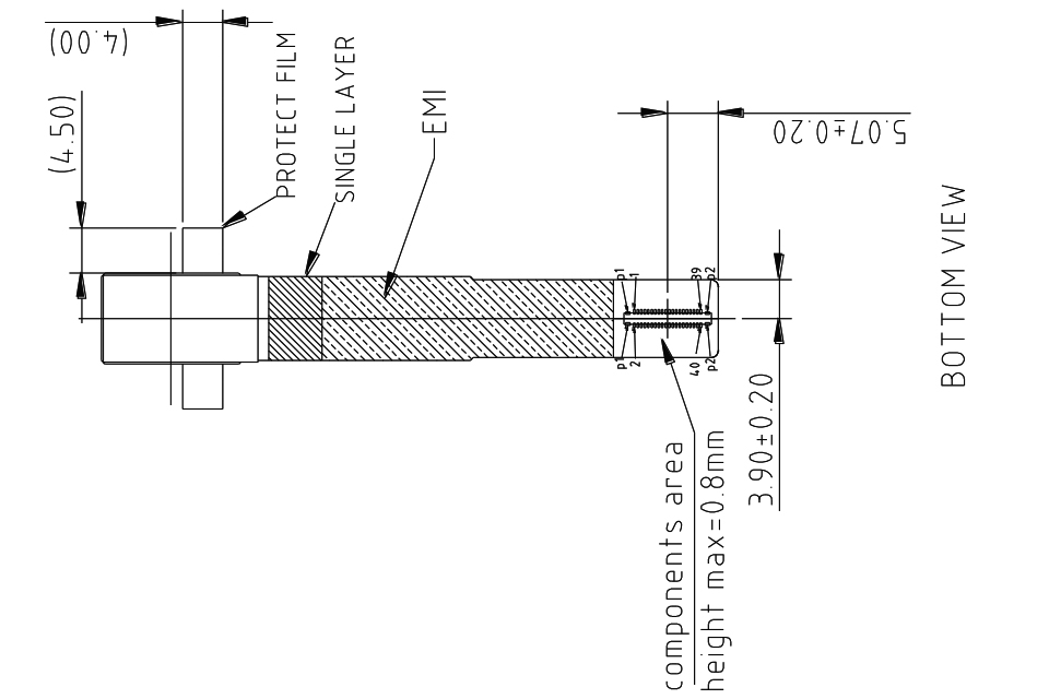 0.49 Inch Micro Display MIPI Drawing