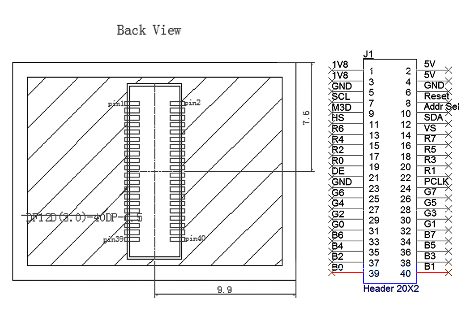 0.6 Inch Microdisplay Drawing