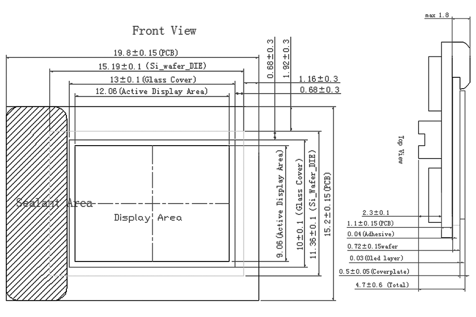 0.6 Microdisplay Drawing