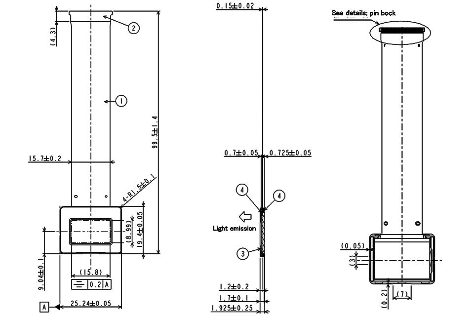 0.71 Inch Microdisplay Drawing