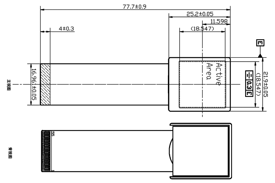 1.03 Inch Microdisplay Drawing