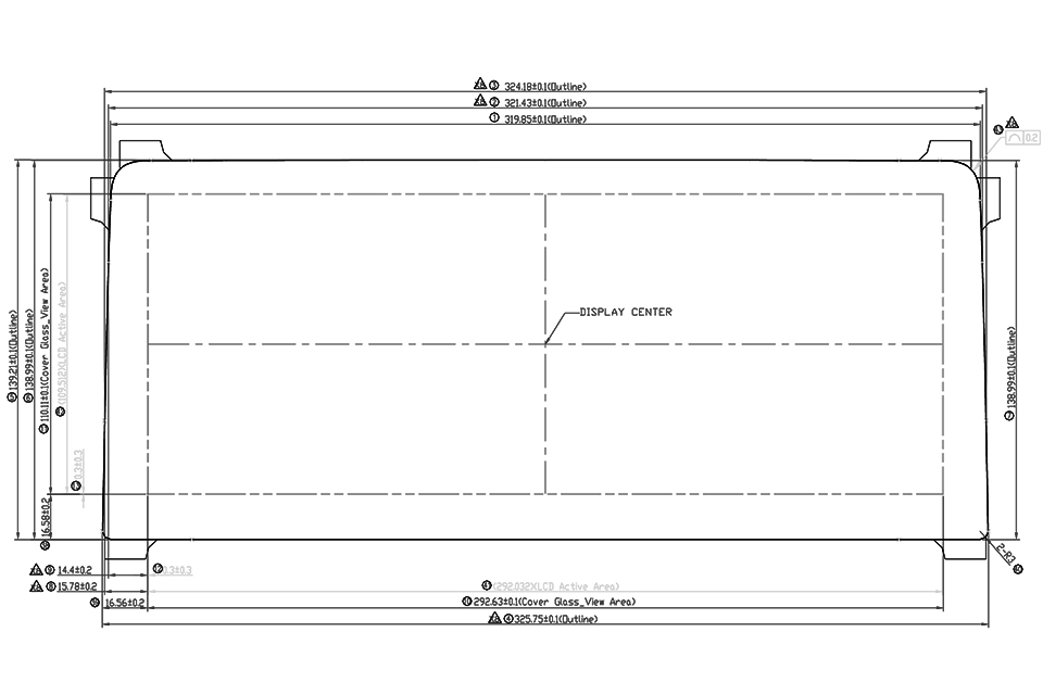 12.3 Inch TFT LCD Display Drawing