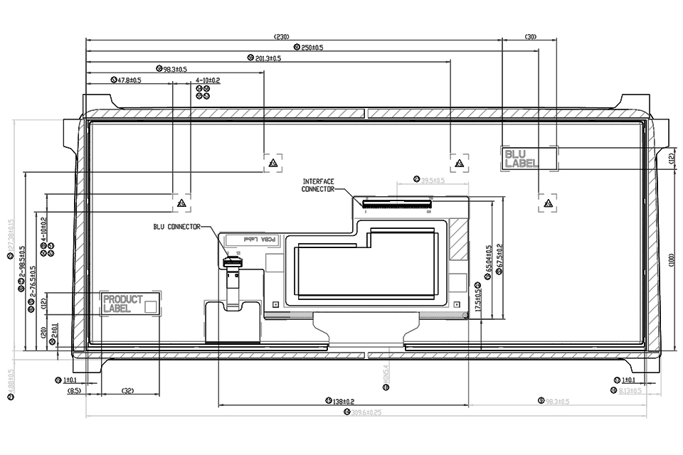 12.3 TFT LCD Display Drawing