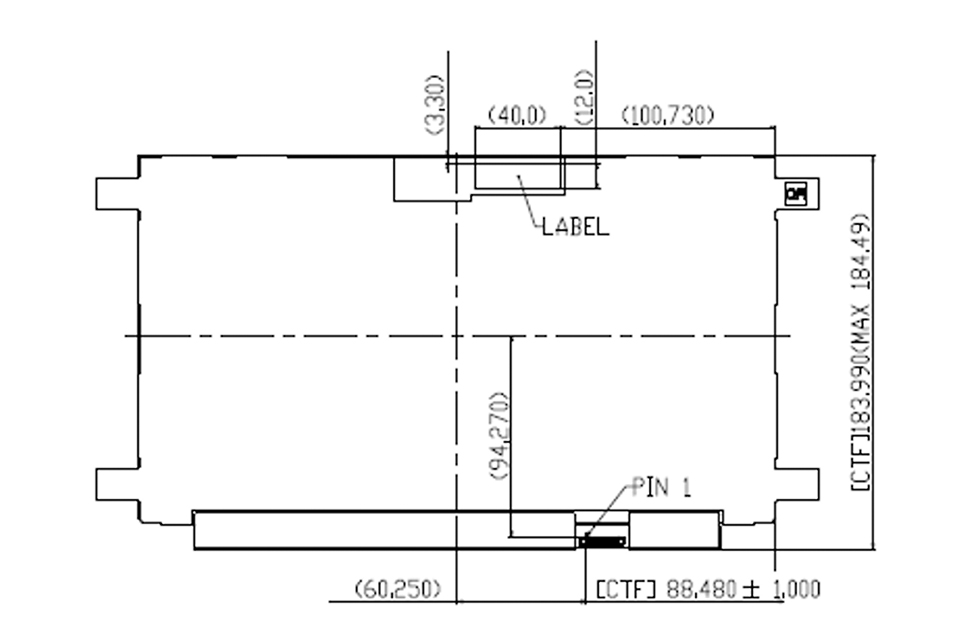 13.3 EDP AMOLED Display Drawing