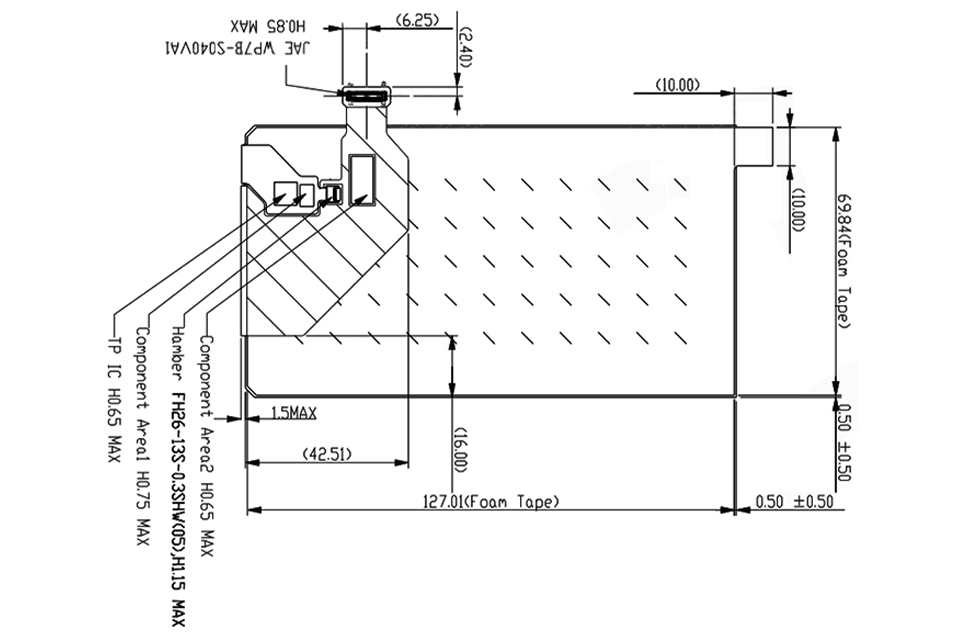 5.46 AUO AMOLED Display Drawing