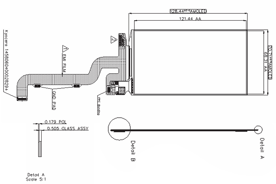 5.5 Inch BOE AMOLED Drawing