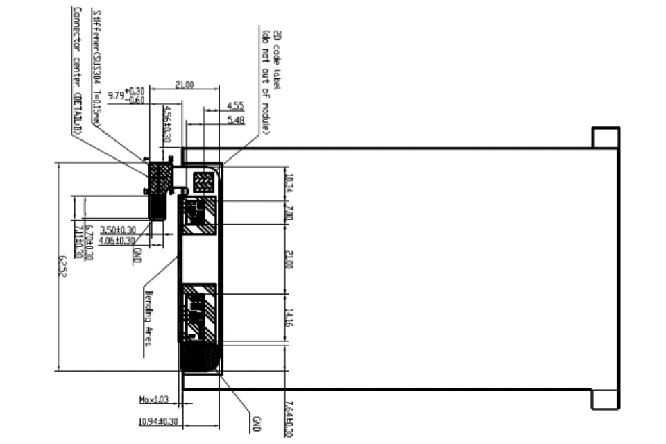 5.55 Inch AMOLED Display Drawing